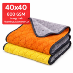 Microfiber Cleaning Cloth (40x40 cm - 800 GSM | Long Hair | Rhombus/Diamond Pattern)