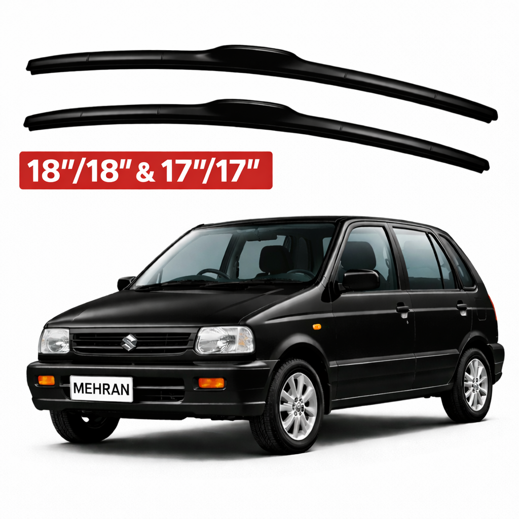 Suzuki Mehran (1988-2019) 17''17''18''18'' Product Image Suzuki Mehran Wiper Blades (1988–2019) – Streak-Free & Silent Car Wiper Blades - Image 1