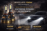 VOX 9005 LED Headlight Bulb 130W – High Beam – 6000K – 2 Copper Cooling (Set of 2) - Image 3