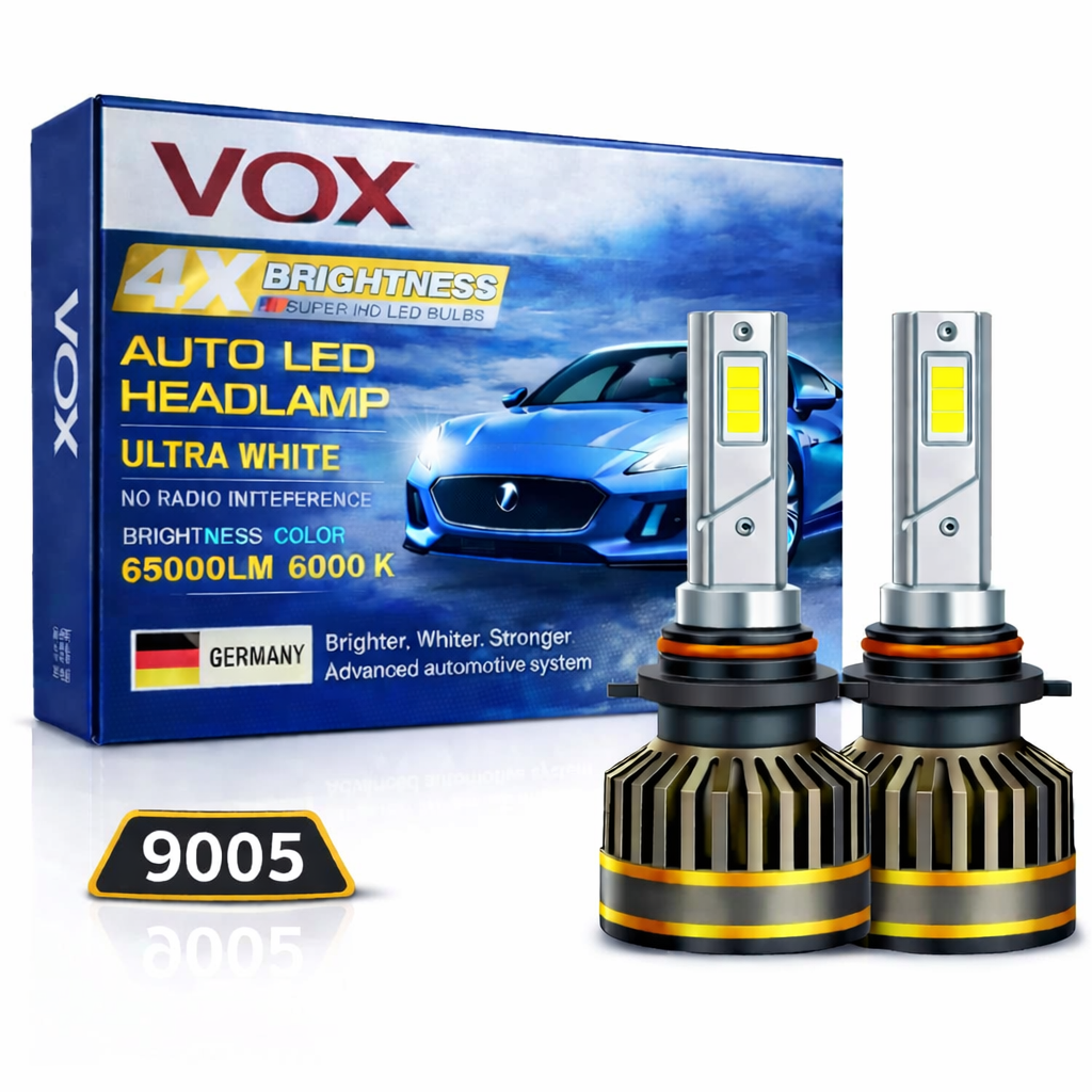 130W 9005 Product Image VOX 9005 LED Headlight Bulb 130W – High Beam – 6000K – 2 Copper Cooling (Set of 2) - Image 1