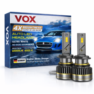 VOX LED Headlight Bulb – 130W High Power – H4 / 9005 / H11 – 6000K Pure White – Ultra Bright Car Auto Light (Set of 2)