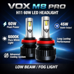 VOX H11 LED Headlight Bulb 60W M8 Pro – Low Beam / Fog Light – 6000K (Set of 2) - Image 2