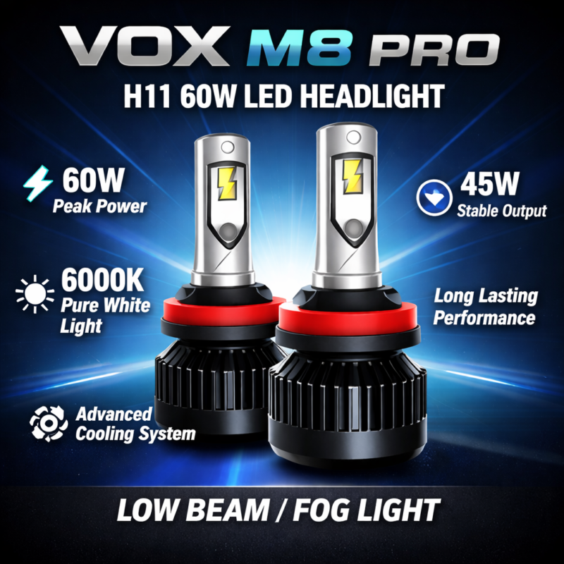 VOX M8 Pro H11 LED Headlight Bulb 60W