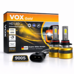 VOX 9005 LED Headlight Bulb 180W Gold Pro Series – High Beam – 6000K – 4 Copper Core (Set of 2) - Image 4