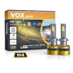 VOX H4 LED Headlight Bulb 180W Gold Pro Series – Dual Beam High/Low – 6000K – 4 Copper Core (Set of 2)